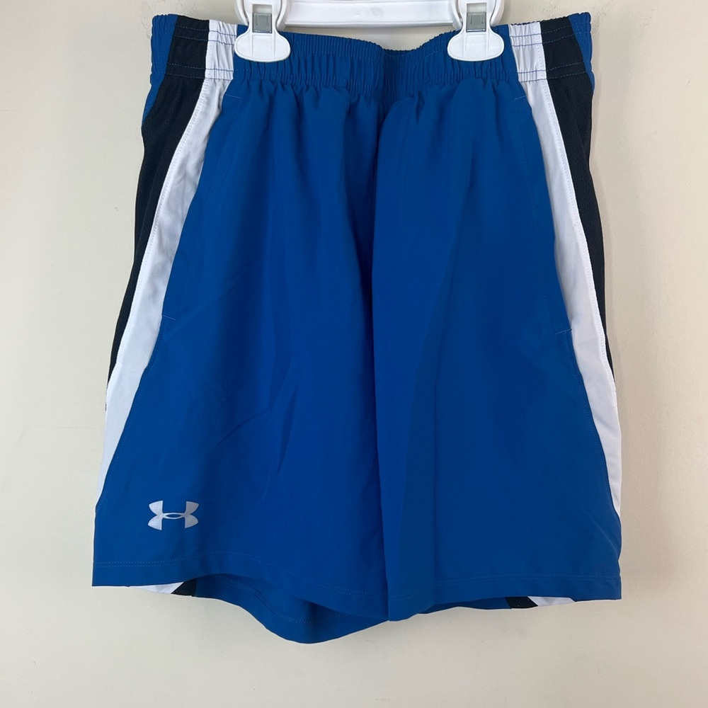 Under Armour Blue Mesh Lined Running Shorts, Medium
